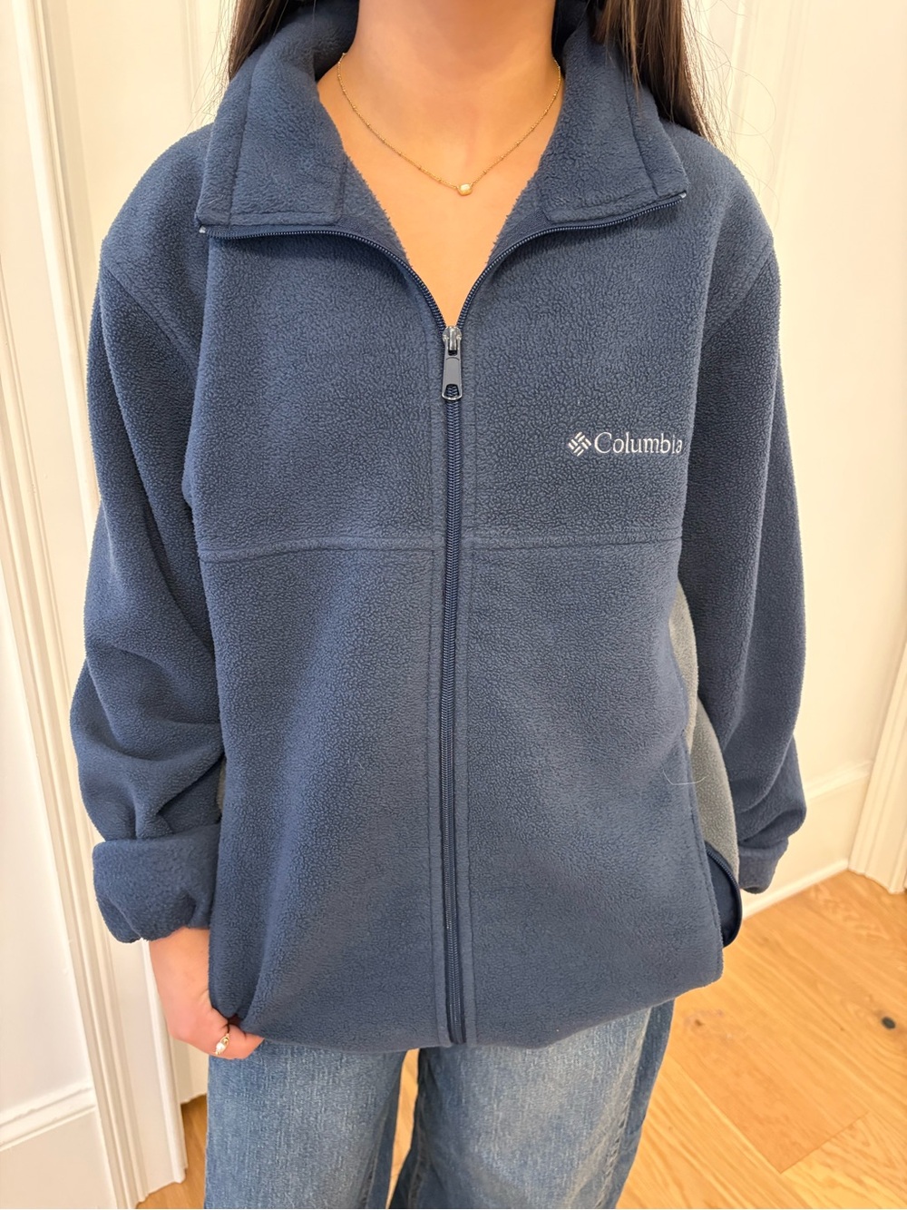 Unisex Columbia Navy Full-Zip Fleece Jacket